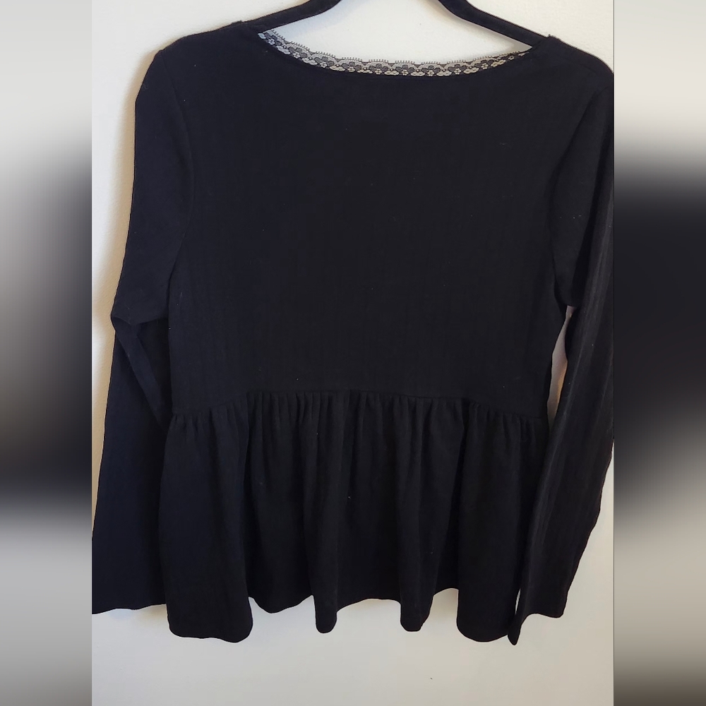 Torrid Black Button-Front Blouse - Picture 2 of 3